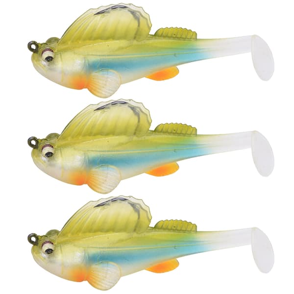 3 stk. Fat Head Swimbaits Lokkesæt med 3D-øje og skjult krog 005