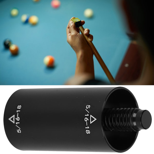Bærbar sort aluminium billardkøforlænger til pool og snooker