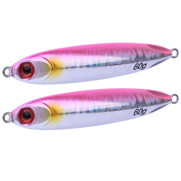 2 st simulerade fiskformade fiskedrag med levande simställning - rosa