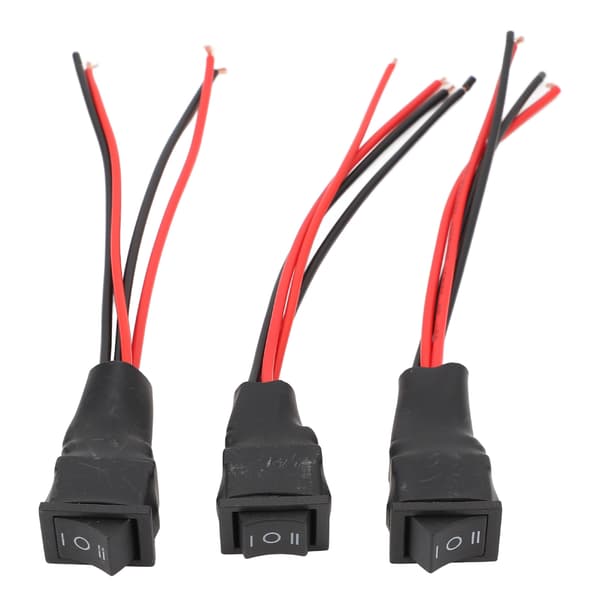 10A DC Motor Reversibel Bryter, 3 Posisjoner, Kablet, Polaritetskontroll, 3 stk