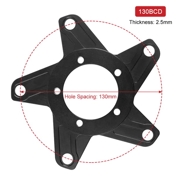 Växeladapter för Bafang BBS01 BBS02 Mellanmotor, Aluminium, 104/130BCD