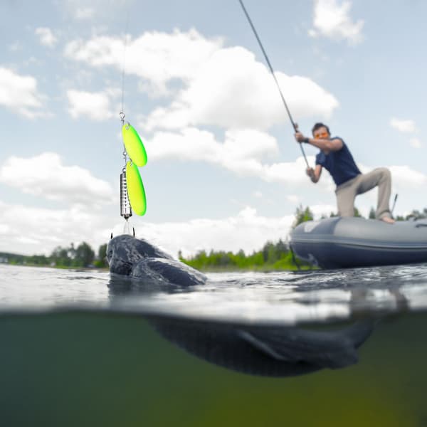 3 stk. fiskeblink med metaltrekrog til rovfisk