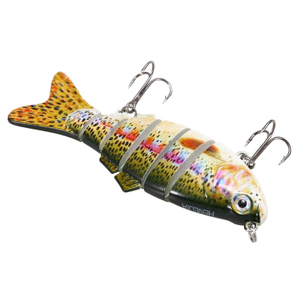 Fiskedrag 10cm/20g Verklighetstroget 6 Segment Ledat Swimbait Hårt Bete med 2 Trekrokar