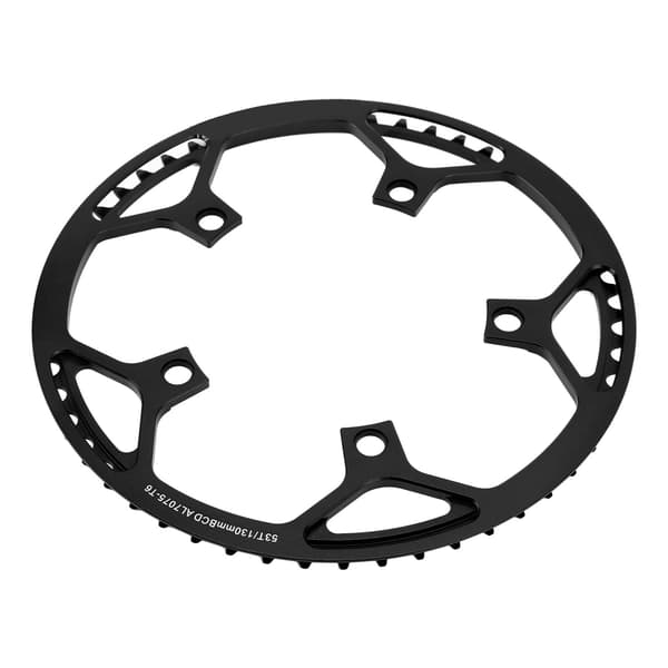 53T rundt tandhjul til foldecykel, CNC aluminiumslegering, slidstærkt, sort