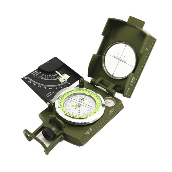 Professionel Multifunktionel Kompas til Camping, Vandring og Navigation med Klinometer og Kortmåler.