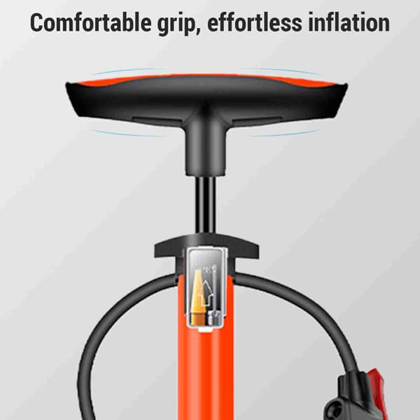 Multifunktionel bærbar luftpumpe 160PSI til cykel og bil med 3-i-1 dyse, rustfrit stål