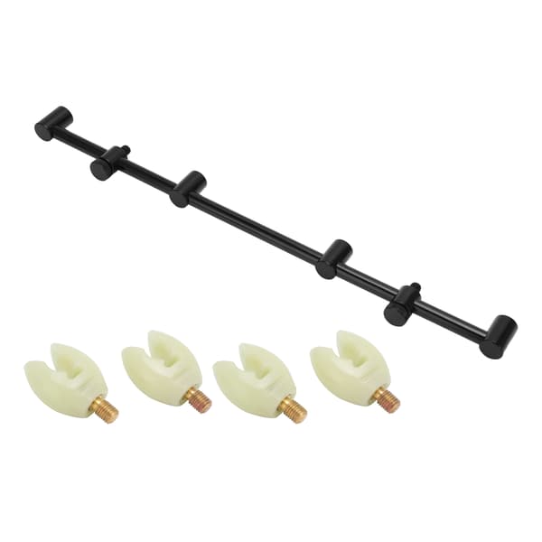 Karpefiskestangholder med buzzbar og lysende hode, aluminiumslegering, 45 cm, 4 hoder