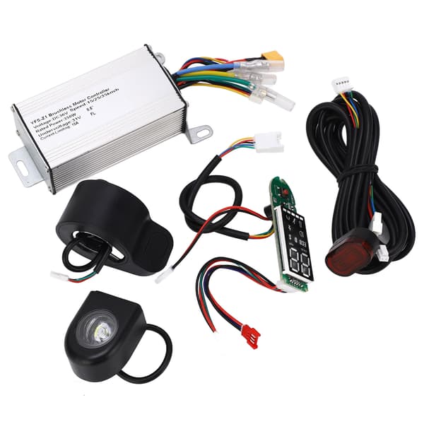 36V elektrisk sparkesykkelkontrollersett med bremsespak, kretskort, lys, aluminium, ABS