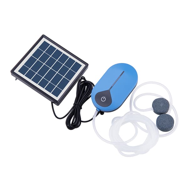 Solcellsdriven Luftpump 2022 Fiskluftare Akvarium Tank Pool USB Bärbar med Luftsten