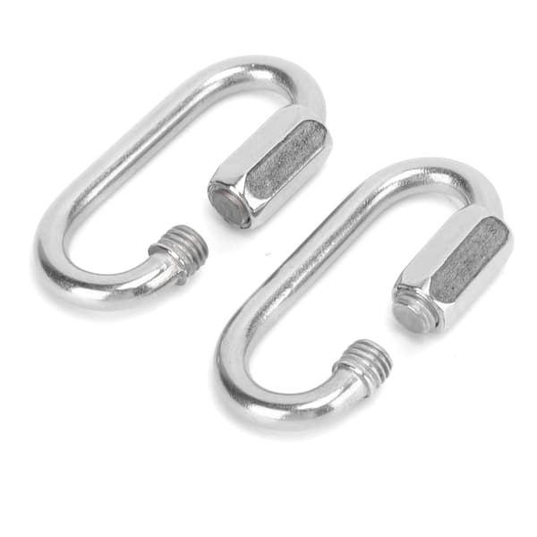 2 STK Quick Link D-formet låsekarabin i rustfrit stål med sekskantskrue til klatring (5 mm)