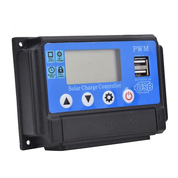 YCX-002 10-60A PWM laddningsregulator, 12V/24V solpanelsregulator med LCD