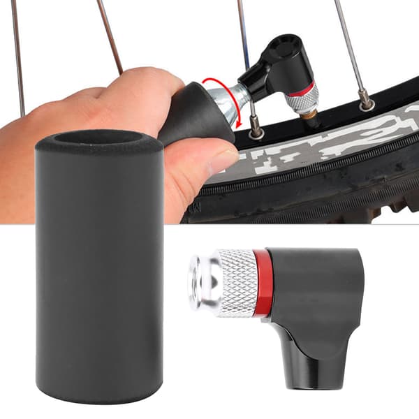 Bærbar Mini Manuel CO2-pumpe til cykler med svampeslange, sort aluminium