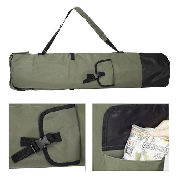 Fiskespöväska 123x34cm Oxford 600D med justerbar rem, militärgrön