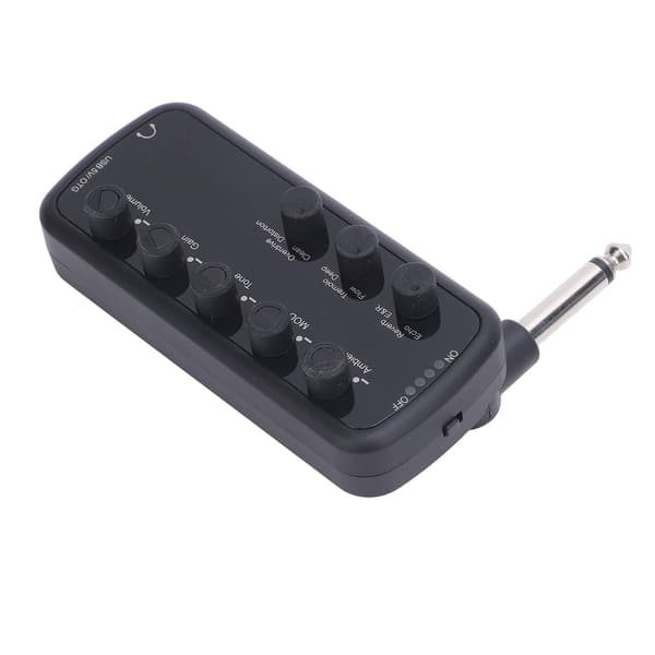 Bas hörlursförstärkare med multieffekter: Ren, Overdrive, Distortion, Reverb, USB-uppladdningsbar