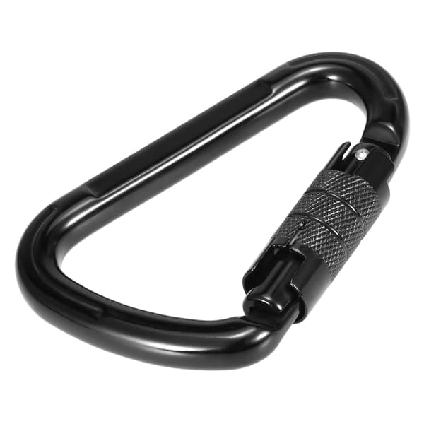 2 stk. selvlåsende D-formet karabinhage 25KN til klatring, backpacking, rapelling, ridsefri