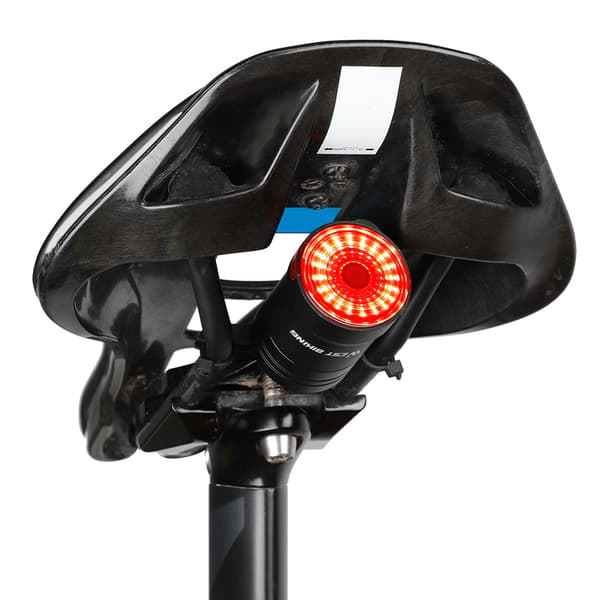 Sykkelbaklys med bremsesensor, IPX6 vanntett, oppladbar LED