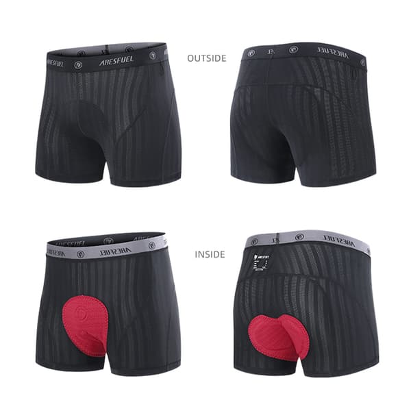 Cykelshorts til mænd med skumpolstring, åndbare, hurtigtørrende, elastisk linning til langdistancecykling