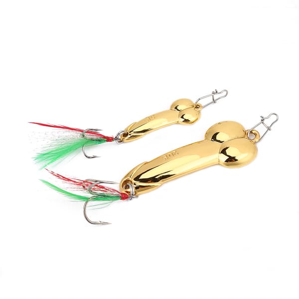 Vibrerende fiskesluksett i metall 2 stk 5g+20g gull med solid krok