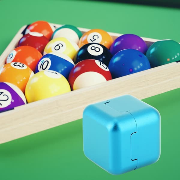 Bærbar aluminium mini billardkøspids kridtholder til snooker og pool - blå