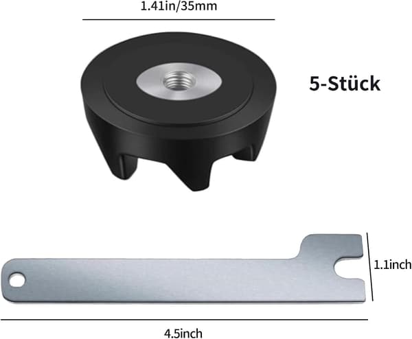 5-pack reservkopplingar för KitchenAid-mixer 9704230, kompatibla med KSB52, KSB5, 5KSB52, 5KSB5 KitchenAid-mixer