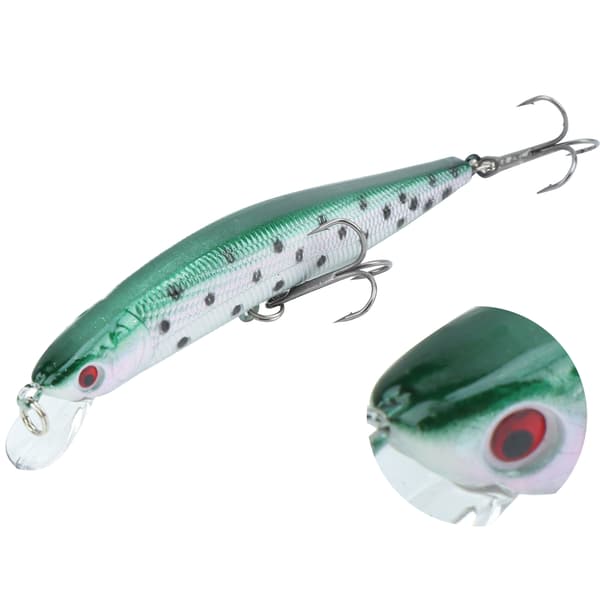 5 stk. plastminnow-sluk simulering langtkast med treblekrok #7 for fiske