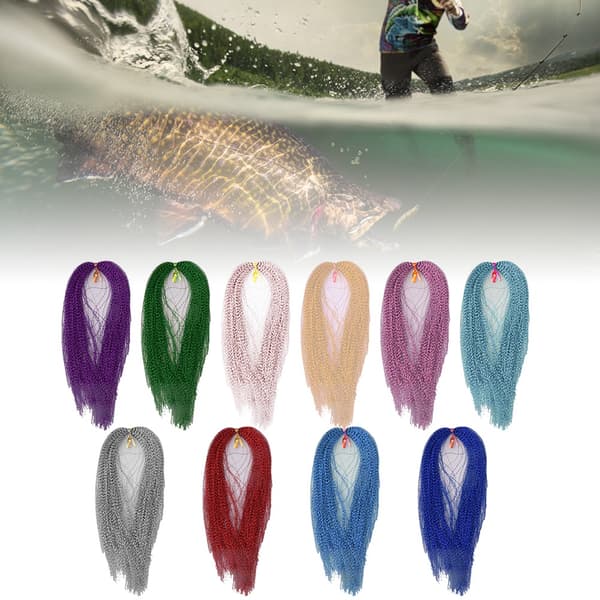 1000 st Crystal Flash PET Flugbindningsmaterial för fiskedrag med holografiskt glitter
