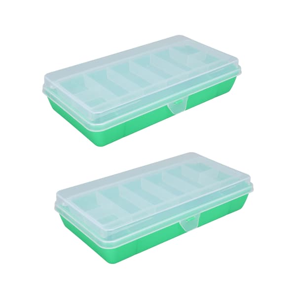 2 STK Fiskeredskapsboks Vanntett Organizer Kompakt Grønn Plast