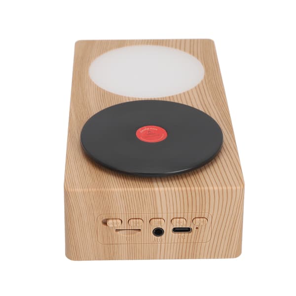 Vintage Bluetooth-højttaler, Lille pladespiller med natlys, Retrodesign, Premium lydkvalitet