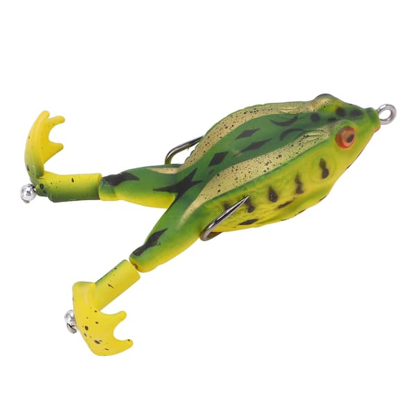 Thunder Frog Konstgjort Grodbete, Mjuk Silikon med Dubbel Propellerfot, Guldgrön