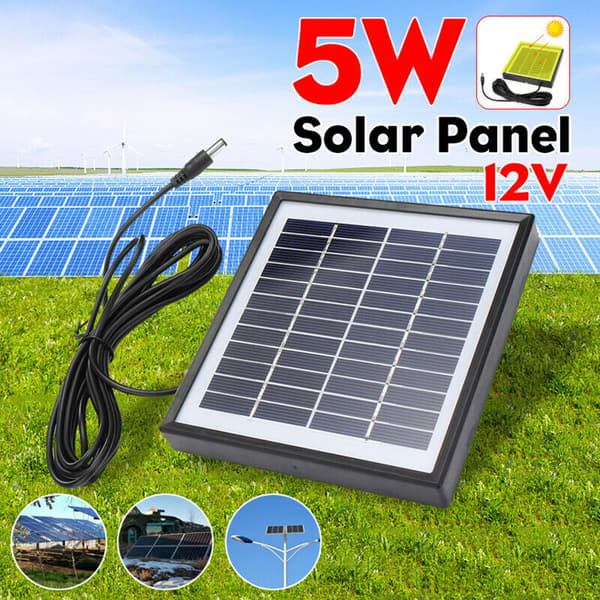 Sunpower 5W 12V Bærbart Højeffektivt Polykrystallinsk Solpanel til Udendørs Brug