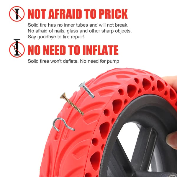 Mjukt bakre däcknav för Xiaomi M365/1S Pro Pro2 Pro3 Elscooter 8.5*2\"