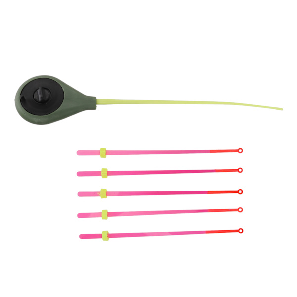 Mini isfiskestangsæt med spids, bærbar, ABS-materiale, til vinterfiskeri, 16 cm
