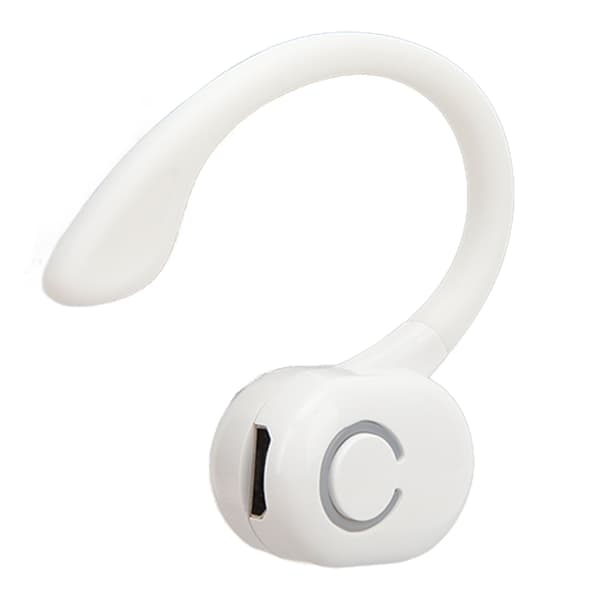 Bluetooth 5.2 Headset med Brusreducering och Mikrofon, Lättvikt för Förare, Kontorsanvändning, Vit