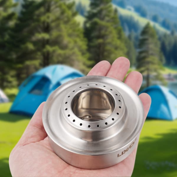Mini 120 ml spritkök i rostfritt stål för camping med vikbart släckningslock