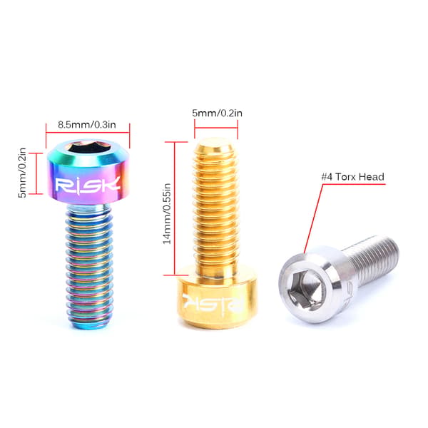2 st titanskruvar M5×14mm för cykel tumväxel MTB-tillbehör
