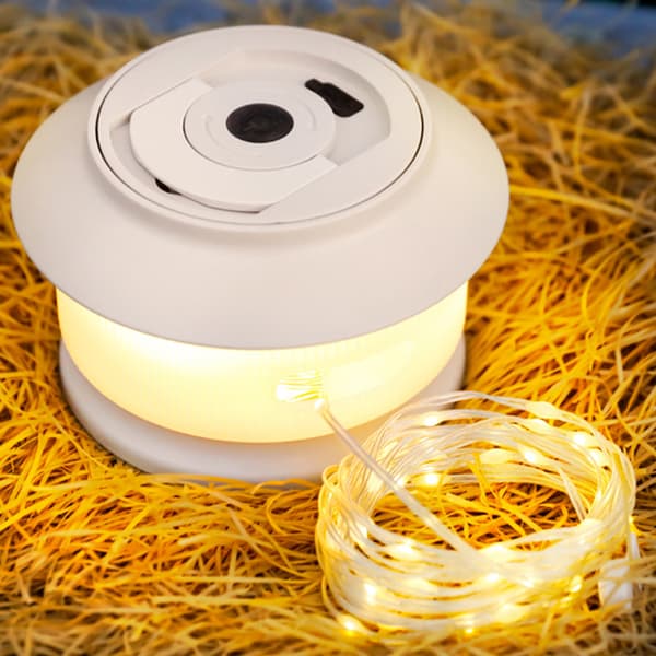 Bærbar 2-i-1 LED-campinglampe, vanntett lysstripe, 5 moduser for telt, hagedekorasjon