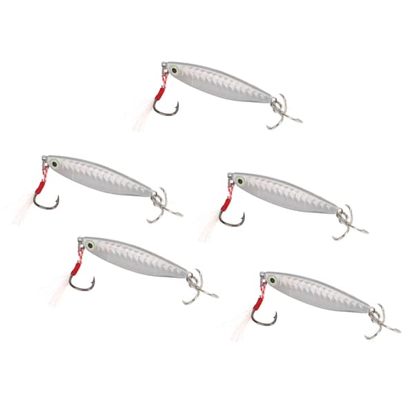 5 stk Vib metall hardt fiskesluk 20g sølv kunstig agn