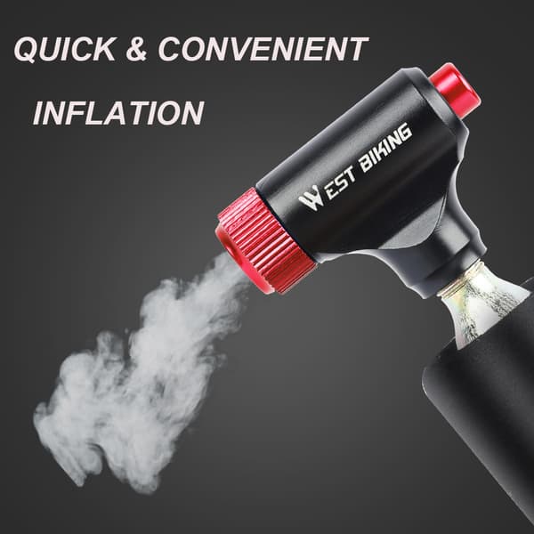 Mini CO2 sykkel luftpumpe, bærbar aluminiumslegering oppblåser med rask inflasjon for MTB-tilbehør