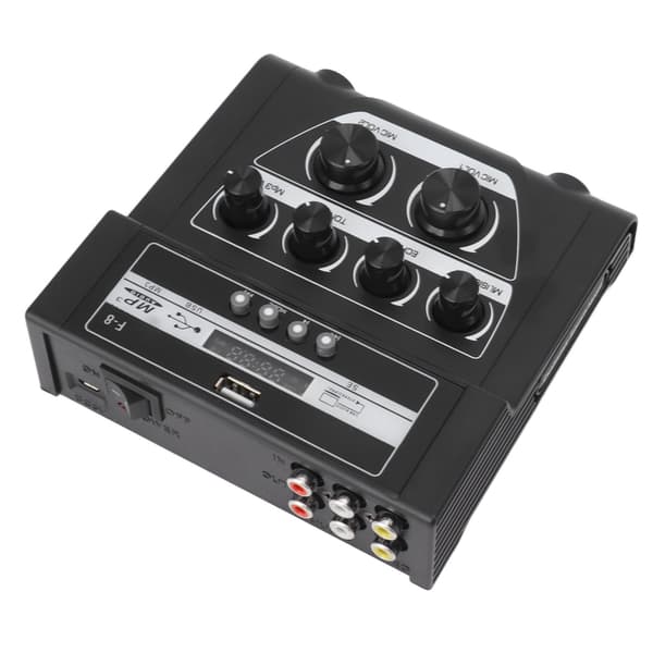 F8 Utomhus Karaoke Mixer med Bluetooth-inspelning, 2 Mikrofoner, Hemljudskontroll och EU-kontakt