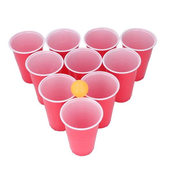 Beer Pong Spilsæt 24 stk. PP-kopper og plastikbolde til universitetsfester, jul, helligdage