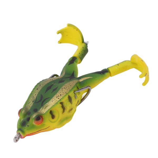 Thunder Frog Kunstig Frøagn, Blød Silikone, med Dobbelt Propelfødder, Guld Grøn