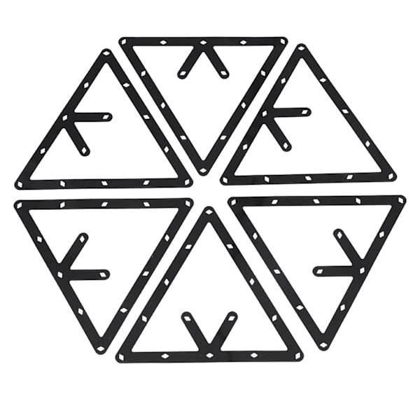 6 stk/sæt Sort Trekant Billard Rack Kugleholder Positionering Tilbehør Poolbord