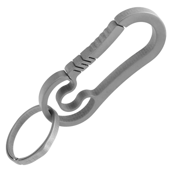 Nøglering i titaniumlegering med quick-release krog til rygsæk, ergonomisk design, grå