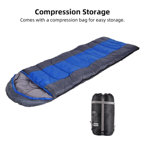 Lett 3-4 sesongs vanntett campingsovepose for barn og voksne, 20°F, med kompresjonspose