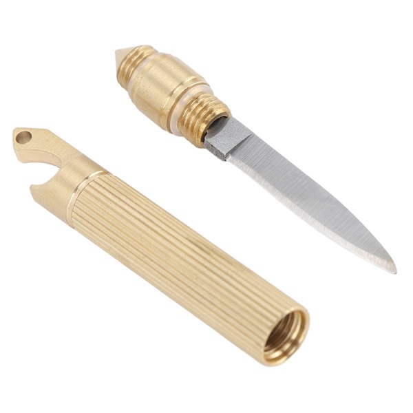 Multifunktionel lommekniv flaskeåbner mini messing nøglering rustfrit stål bærbar