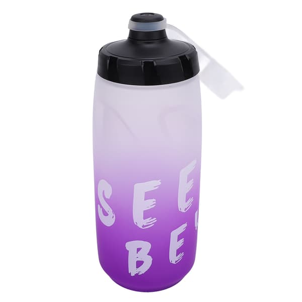 Cykelvattenflaska 650ml PP5 Läcksäker Klämflaska med Dammtät Silikonkork, Gradient Vit/Lila