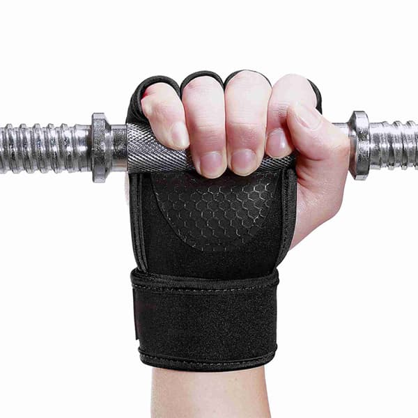 Tyngdlyftningshandskar med justerbart halkfritt handledsband för tyngdlyftning, styrkelyft och pull-ups