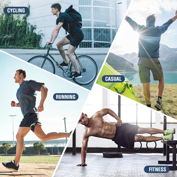 2-i-1 Högmidjade Löparshorts för Herr med Fickor för Gym och Träning