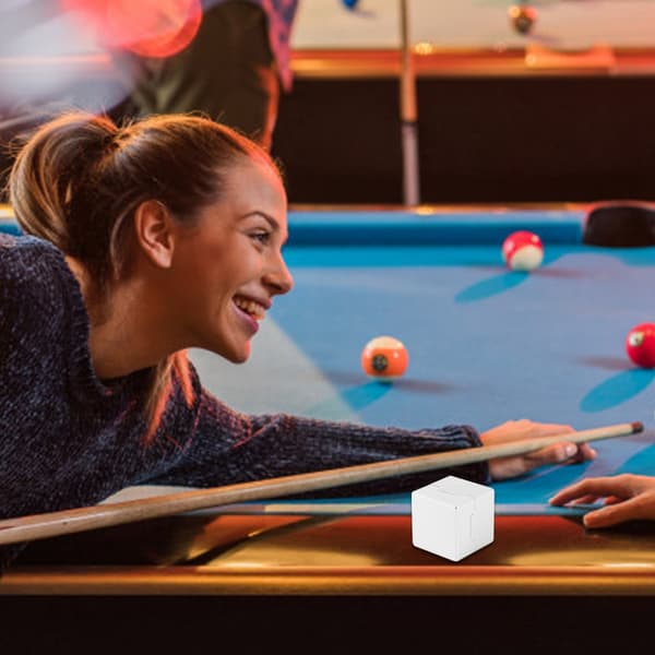 Miniature bærbar aluminium billardkø kridtholder til snooker og pool (sølv)