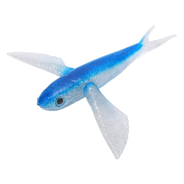 Kunstig flyvefisk-agn, myk silikon, for saltvanns- og båtfiske (blå)